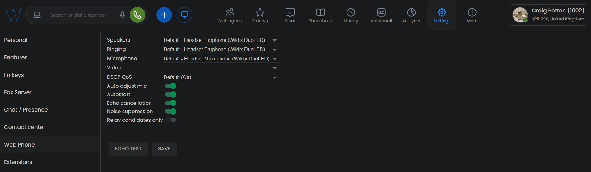 Check Wildix connection status
